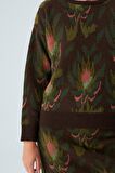 Peraluna FIORI PULLOVER Çiçek Desenli Kadın Triko Kazak Çok Renkli