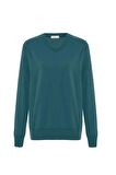 Peraluna MATEO V NECK PULLOVER Yumuşak Tuşeli Mevsimlik Erkek Triko Kazak - Turkuaz