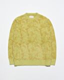 Far Afield ECLIPSE  KNIT - FULLY TIE DIE Bisiklet Yaka Standart Kesim Batik Desen Tüylü Erkek Triko Kazak - Sarı