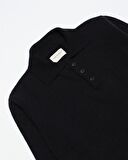 Far Afield KIER KNITTED POLO Polo Yaka Standart Kesim Yün Karışım Erkek Triko Kazak - Siyah