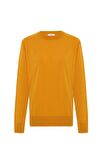 Peraluna MATEO O NECK PULLOVER Yumuşak Tuşeli Mevsimlik Erkek Triko Kazak - Hardal