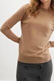 Styleboom X Peraluna CHELSEA PULLOVER Bisiklet Yaka Standart Kesim Kadın Triko Kazak - Camel