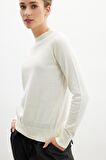 Styleboom X Peraluna CHELSEA PULLOVER Bisiklet Yaka Standart Kesim Kadın Triko Kazak - Ekru