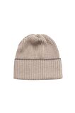 Peraluna SORREL BEANIE Çizgi Detaylı Ribana Örgü Kadın Triko Bere - Sütlü Kahve