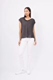 Peraluna MAGENTA BLOUSE Düşük Kol Bluz - Antrasit Melanj
