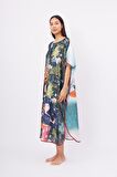 Peraluna MAGIC MOMENTS LONG DRESS Anne Kız Baskılı 130 CM Uzun Saten Kolsuz Elbise - Çok Renkli