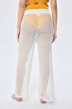 Peraluna Aurelia, Ajurlu, Kadın Triko Pantolon - EKRU