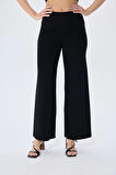 Memphis Trouser Kadın Rahat Kesim Triko Pantolon - SİYAH