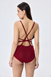 Styleboom X Peraluna GRETA BODY Halter Yaka Arkası Çapraz Alttan Çıtçıtlı Kadın Triko Body - Bordo