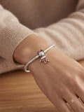Kadın Gümüş Bileklik Uyumlu Mickey Model Charm
