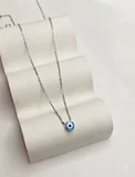 Kadın Mavi Göz Model Gümüş Kolye