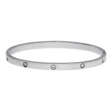 Kadın Gümüş Renk Şans Model Taşlı Çelik Bilezik