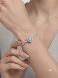 Kalp Model Taşlı Gümüş Charm