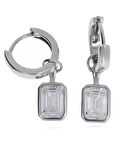 Kadın Sallantılı Dikdörtgen Gümüş Küpe