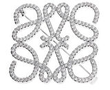 Kadın Love Model Taşlı Broş Gümüş