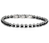 Erkek Siyah Renk Detay Zincir Model Çelik Bileklik