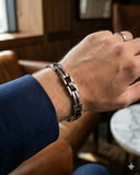 Erkek Siyah ve Silver Renk Spor Çelik Bileklik