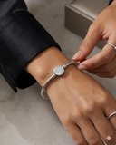 Kadın Charm İçin Uygun Yuvarlak Taşlı Model Çelik Bileklik