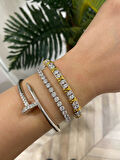 Kadın Gümüş İthal Kalın Çivi Bileklik