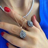Best Mysilver Kadın Gümüş Elmas Montür Set