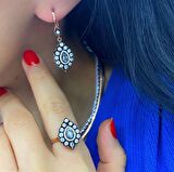 Best Mysilver Kadın Gümüş Elmas Montür Set
