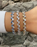 Kadın Gümüş Renkli Taşlı Bileklik 3802