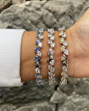 Kadın Gümüş Renkli Taşlı Bileklik 3802