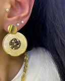 Kadın Gümüş Zirkon Taşlı Tasarım Küpe 4315