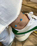 Kadın Gümüş Turkuaz Taşlı Hal Hal