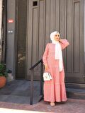 Gofre Elbise Kırmızı