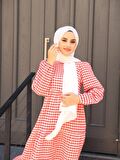 Gofre Elbise Kırmızı