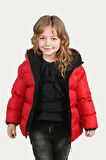 Kız Çocuk Polarlı Kapüşonlu Su Geçirmez Rüzgara Dayanıklı Şişme Kışlık Mont & Kaban