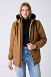 Kadın Kürklü Su Ve Rüzgar Geçirmez Kapüşonlu Kışlık Mont & Kaban & Parka