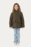 Kız Çocuk Kürklü Su ve Rüzgar Geçirmez Kapüşonlu 3 Cep Kışlık Mont & Kaban & Parka