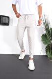 Premium Dokulu Duble Paça  Fit Pantolon - Taş