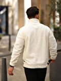 Premium Yarım Ferrmuar Polar Sweatshirt - Ekru