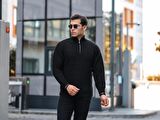 Premium Yarım Fermuar Boğazlı Kazak - Siyah