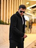 Tek Cepli  Peluş Ceket- Siyah