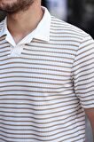  Polo V Yaka Örme Tişört - Bej
