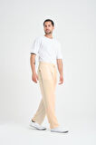 Baggy Kalıp Müslin Kumaş Pantolon - Orta Bej