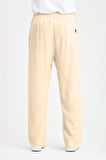 Baggy Kalıp Müslin Kumaş Pantolon - Orta Bej