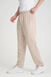 Aerobin Keten Baggy Kalıp Pantolon - Bej
