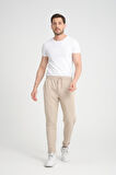 Premium Oxford Örme Duble Paça Erkek Pantolon- Bej