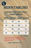 Kontrast Çift Renk Fitilli Kadife Gömlek - Koyu Kiremit