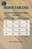 Premium Desenli Lastikli Jogger Pantolon - Siyah