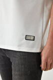 Panel Detaylı Basic Oversize Erkek T-Shirt - Ekru