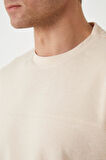 Panel Detaylı Basic Oversize Erkek T-Shirt - Bej