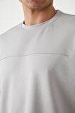 Panel Detaylı Basic Oversize Erkek T-Shirt - Gri