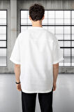 Rahat Kalıp Müslin Kumaş Erkek T-Shirt - Ekru
