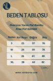 Oversize Yarım Pat Bambu Kısa kol Gömlek - Lacivert